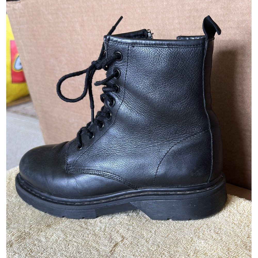 Euro Klondike EU Sz 37 Black Felt Lined Leather Boots‎ zip up US Sz 6 1/2 - 7